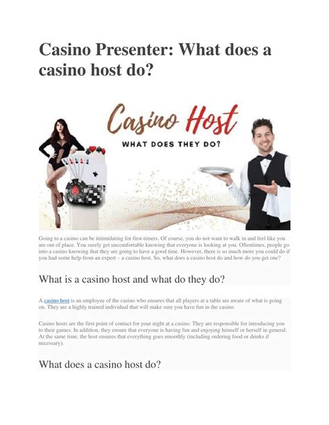 what does casino host do.
